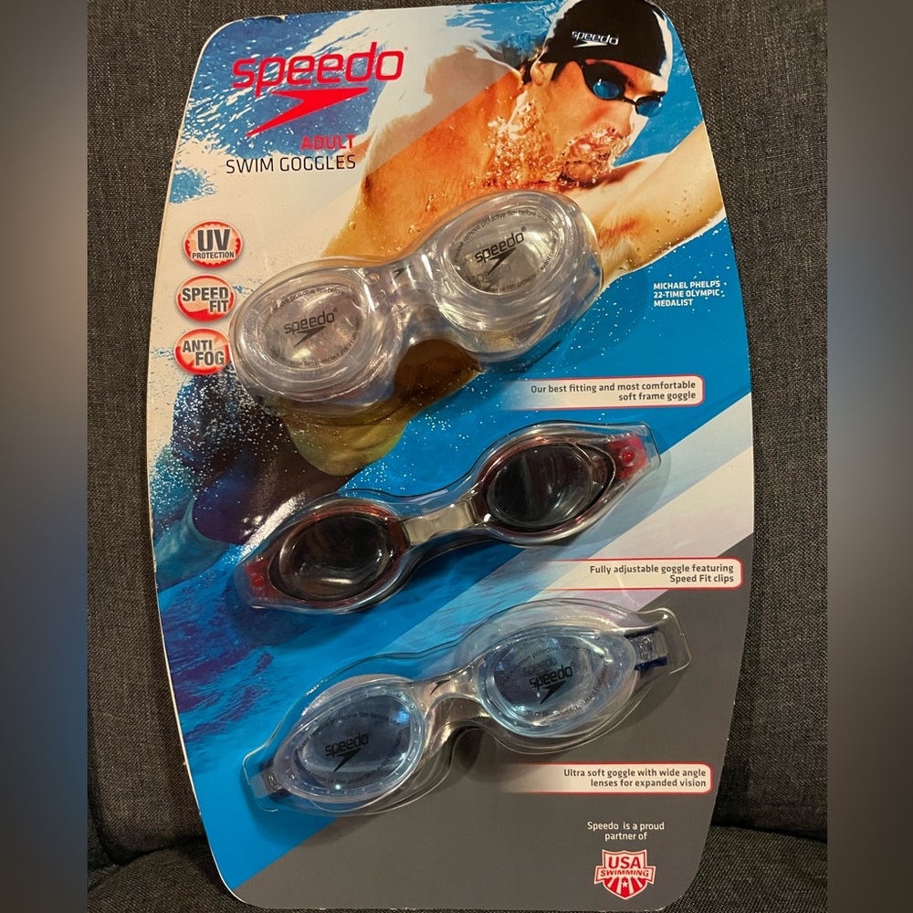 🏊‍♂️NWT Speedo Adult Swim Goggles - Michael Phelps